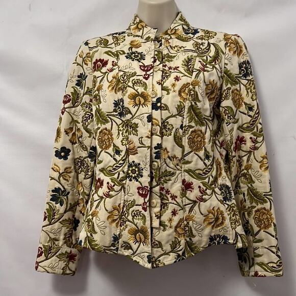 & TROUSERS DANIELLE M FLORAL TAPESTRY BROCADE BLAZER SZ 6 - Picture 4 of 6